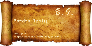 Bárdos Ipoly névjegykártya